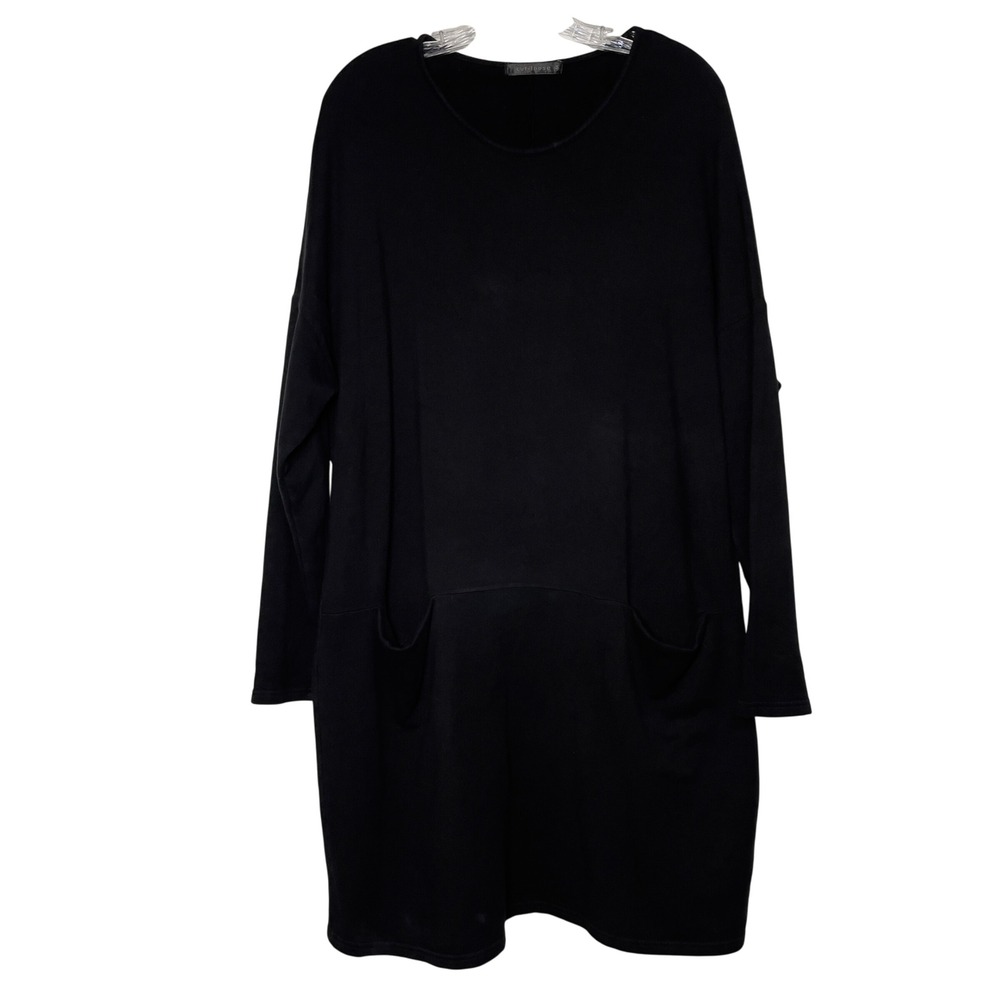 Cut Loose‎ Womens Black Oversized Supima Cotton Tunic Dress M Lagen Look Boho